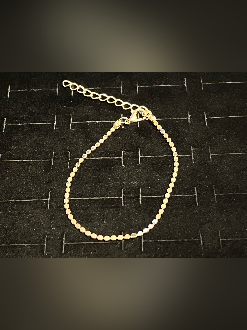 Gold toned Beaded Chain Adjustable Bracelet - Women Jewelry